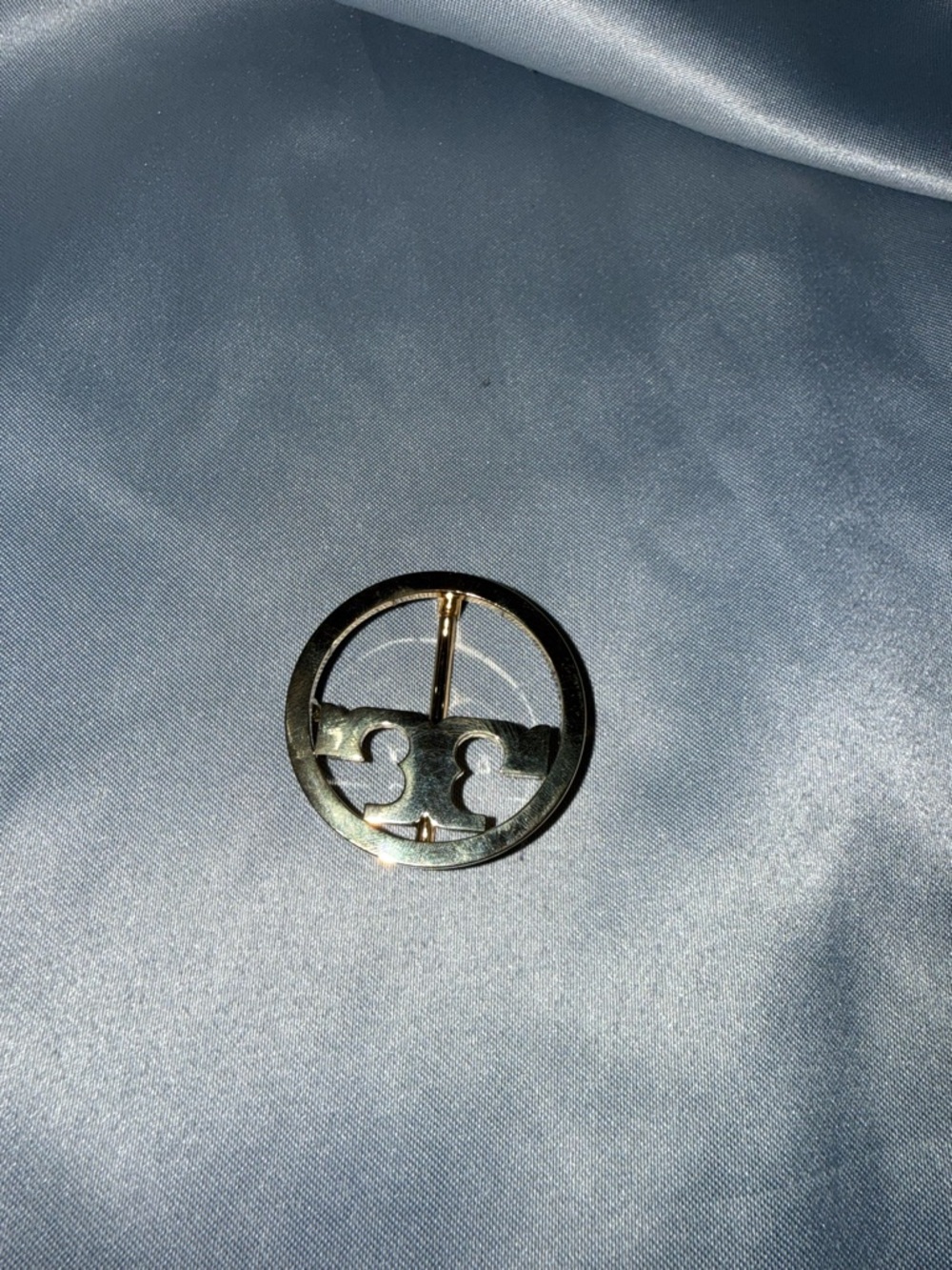 Tory Burch Round Logo Metal Belt Buckle in Gold